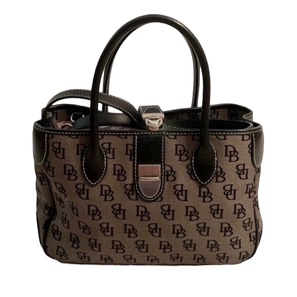 Dooney & Bourke Handbags - Dooney and Bourke Signature Anniversary Handbag Black and Gray